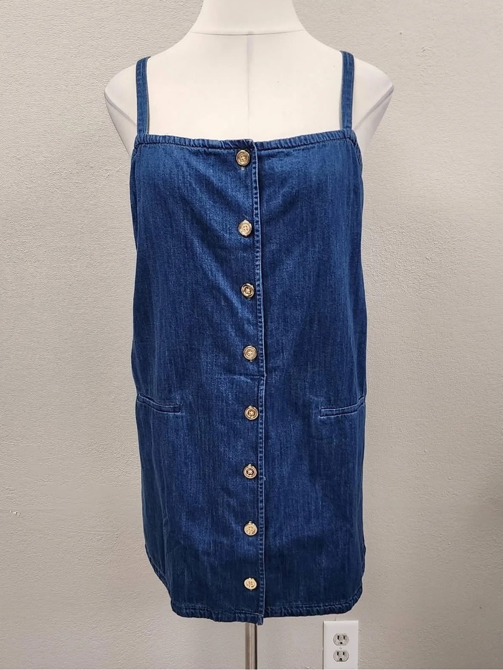 J. Crew Claudia Sleeveless Button Front Denim Mini Shift Dress - New - Size 2X